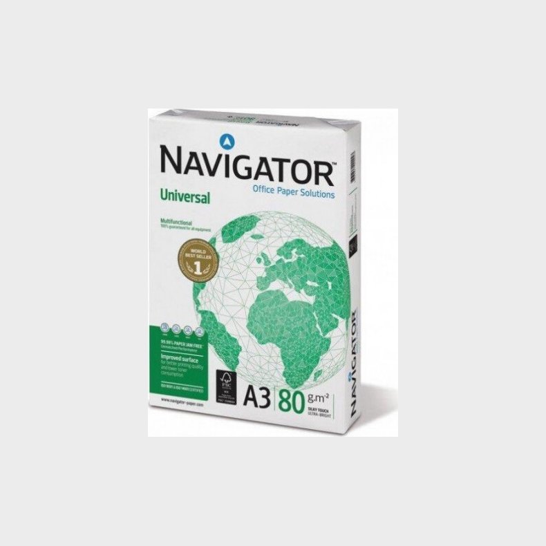 Kopipapir A3 500 Ark Hvid Navigator
