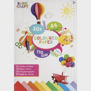 Kopipapir A4 110 G - Blok Med 30 Ark Assorterede