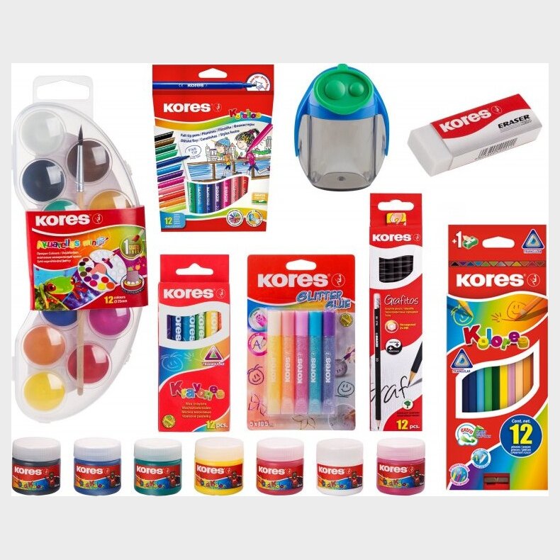 Kores - Farveblyanter Og Farvekridt - S�t I 64 Dele