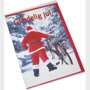 Kort 1 / 1 Julekort Julemand Med Cykel
