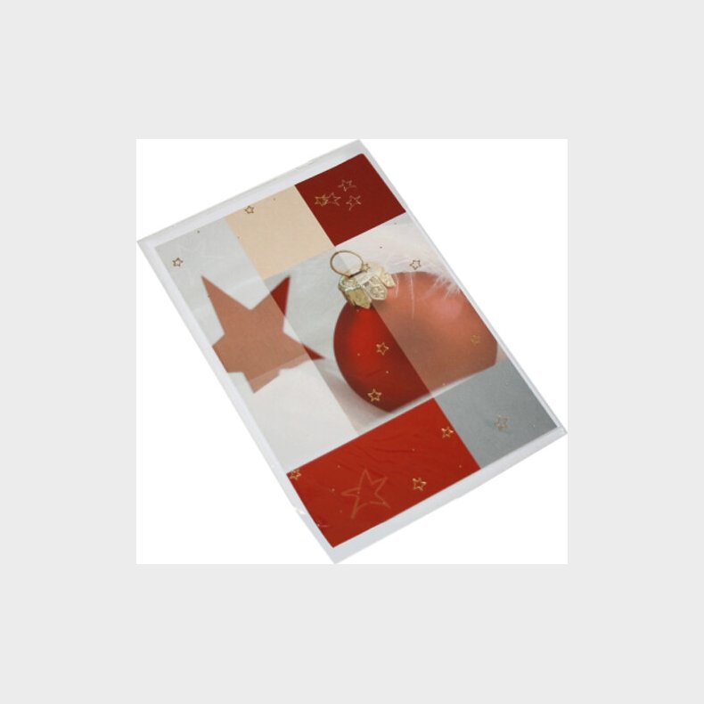 Kort 1 / 1 Julekort Rd Julekugle