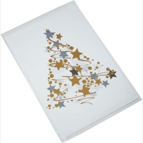 Kort 1 / 1 Julekort Slv Og Guld Tr