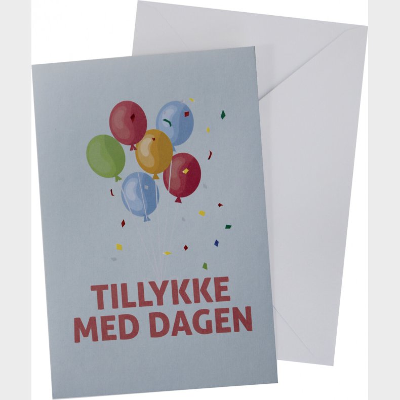 Kort Med Konvolut Balloner 11 X 17 Cm - Scanseason