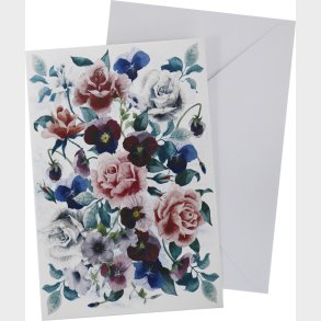 Kort Med Konvolut Blomster11 X 17 Cm - Scanseason