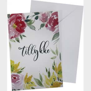 Kort Med Konvolut Blomstertillykke11 X 17 Cm - Scanseason