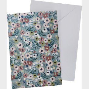 Kort Med Konvolut Sm Blomster 11 X 17 Cm - Scanseason