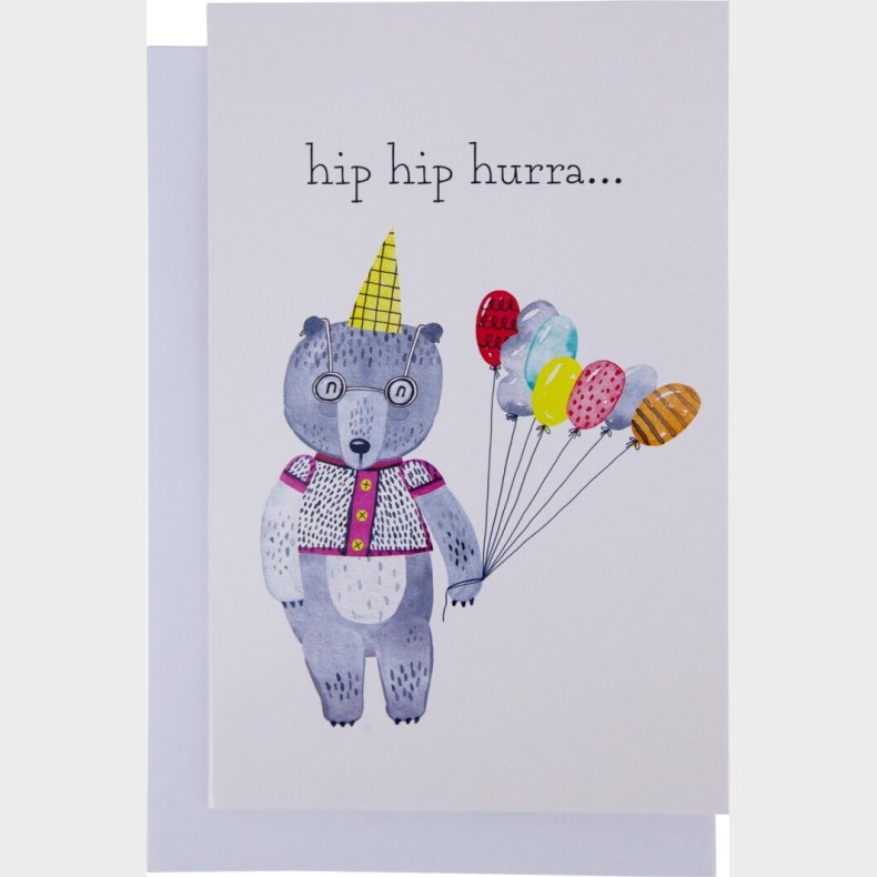 Kort Med Kuvert - 11x17 Cm - Bjrn Med Ballon - Scanseason