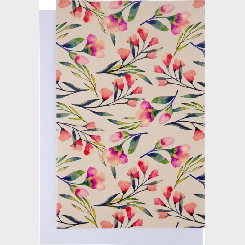 Kort Med Kuvert - 11x17 Cm - Blomst - Scanseason