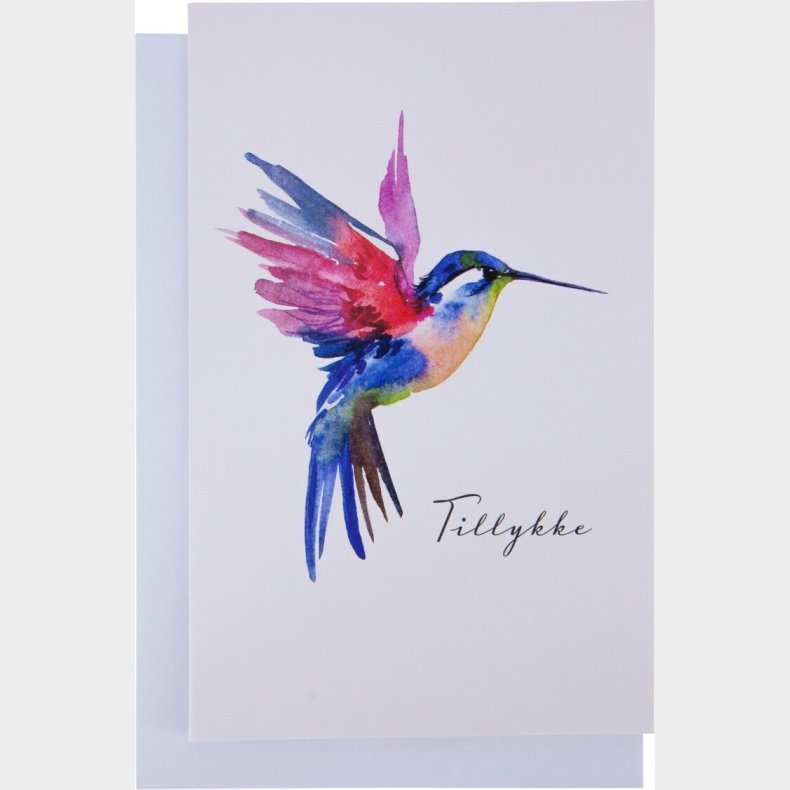 Kort Med Kuvert - 11x17 Cm - Kolibri - Scanseason