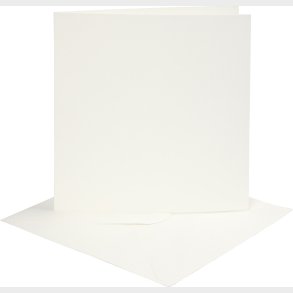 Kort Og Kuverter - 15,2x15,2 Cm - 16x16 Cm - R�hvid - 4 S�t
