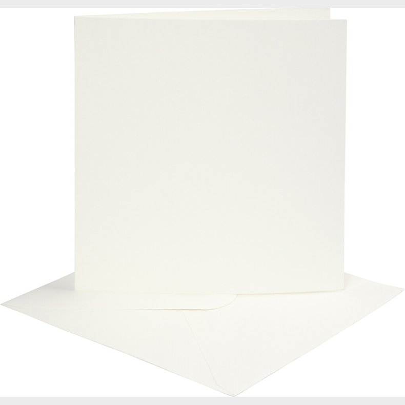 Kort Og Kuverter - 15,2x15,2 Cm - 16x16 Cm - R�hvid - 4 S�t