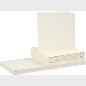 Kort Og Kuverter - 15x15 Cm - 16x16 Cm - Rhvid - 50 St