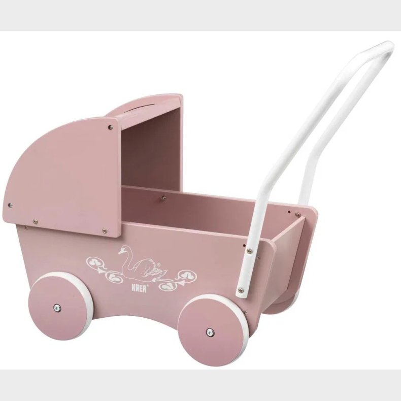 Krea Dukkevogn i tr, rosa