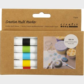 Kreativ Multi Tusch - Tykkelse 4  Mm - Assorterede Farver - 6 Stk.