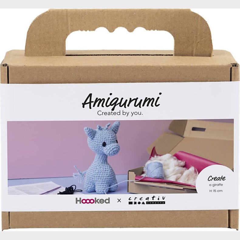 Kreativt St Med Amigurumi - Giraf - Lysebl