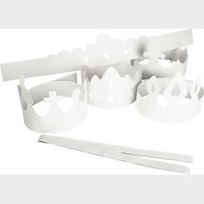 Kroner - H 10-16,5 Cm - L 60 Cm - 230 G - Hvid - 5 Stk.