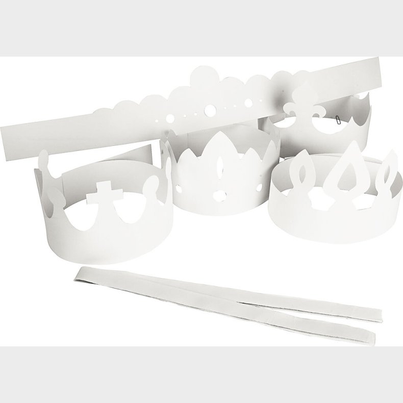 Kroner - H 10-16,5 Cm - L 60 Cm - 230 G - Hvid - 5 Stk.