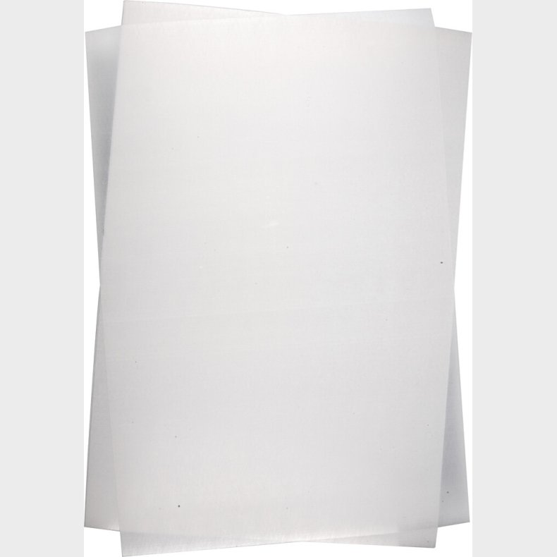 Krympeplast - 20x30 Cm - Tykkelse 0,3 Mm - Mat Hvid - 10 Ark