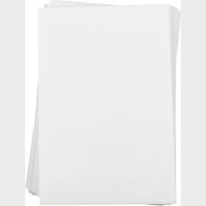 Krympeplast - 20x30 Cm - Tykkelse 0,3 Mm - Mat Hvid - 100 Ark