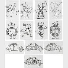 Krympeplast Med Motiver - 10,5x14,5 Cm - Tykkelse 0,3 Mm - Mat Transparent - 36 Ark