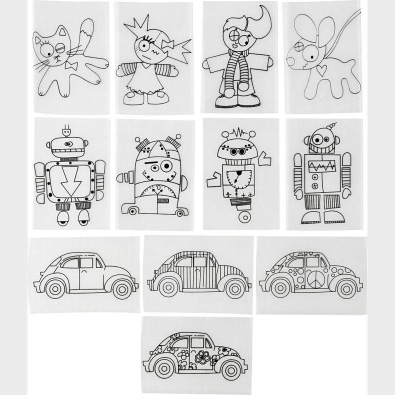 Krympeplast Med Motiver - 10,5x14,5 Cm - Tykkelse 0,3 Mm - Mat Transparent - 36 Ark