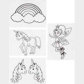 Krympeplast Med Motiver - Enhjrning - 10,5x14,5 Cm - Tykkelse 0,3 Mm - Mat Transparent - 4 Ark