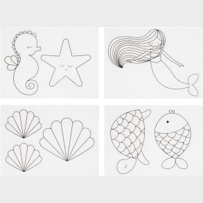 Krympeplast Med Motiver - Havfrue - 10,5x14,5 Cm - Tykkelse 0,3 Mm - Mat Transparent - 4 Ark