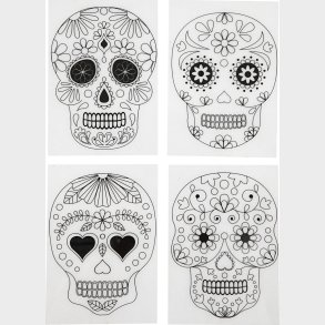 Krympeplast Med Motiver - Kranier - 10,5x14,5 Cm - Tykkelse 0,3 Mm - Mat Transparent - 4 Ark