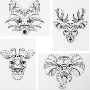 Krympeplast Med Motiver - Vilde Dyr  - 10,5x14,5 Cm - Tykkelse 0,3 Mm - Mat Transparent - 4 Ark