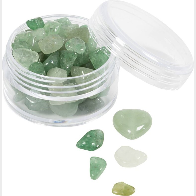 Krystalperler - Aventurin - 7-12 Mm - 1 Mm - Grn - 63stk.