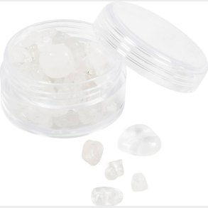 Krystalperler - Bjergkrystal - 7-12 Mm - 1 Mm - Transparente Farver - 63stk.