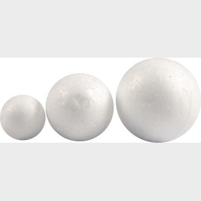 Kugle -  20+30+40 Mm - Hvid - 12 Stk.