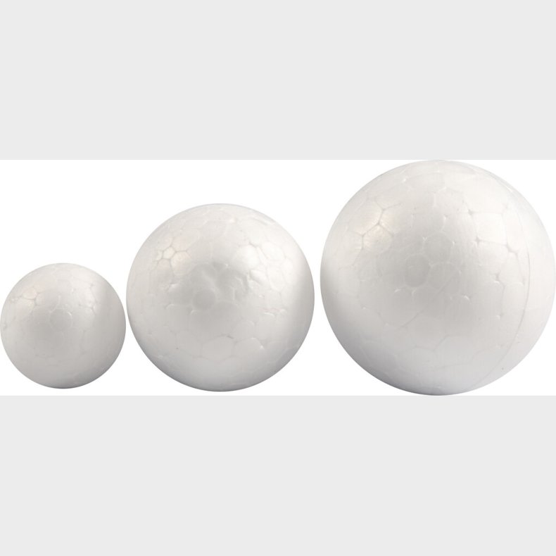 Kugle -  20+30+40 Mm - Hvid - 12 Stk.