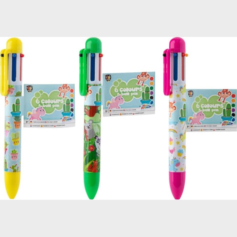 Kuglepen Med 6 Farver