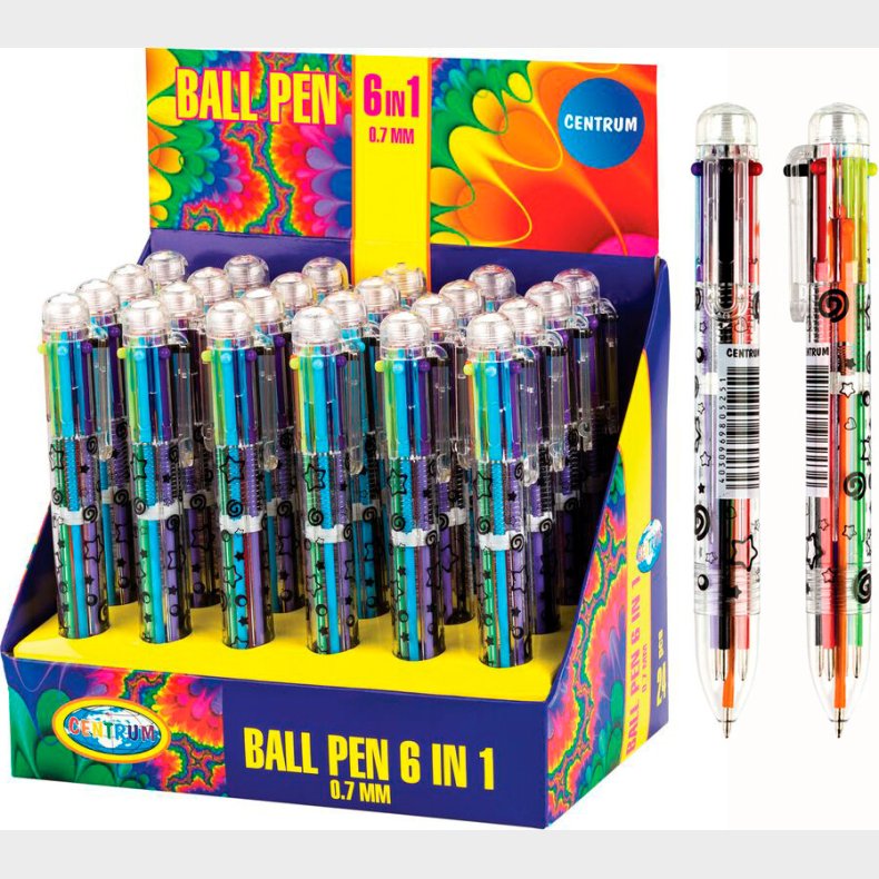 Kuglepen Med 6 Forskellige Farver - Centrum