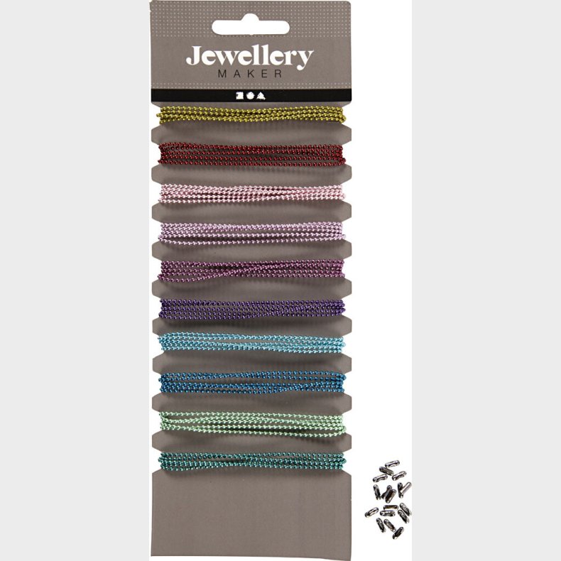 Kulrte Kuglekder -  1,5 Mm - Assorterede Farver - 10x80 Cm
