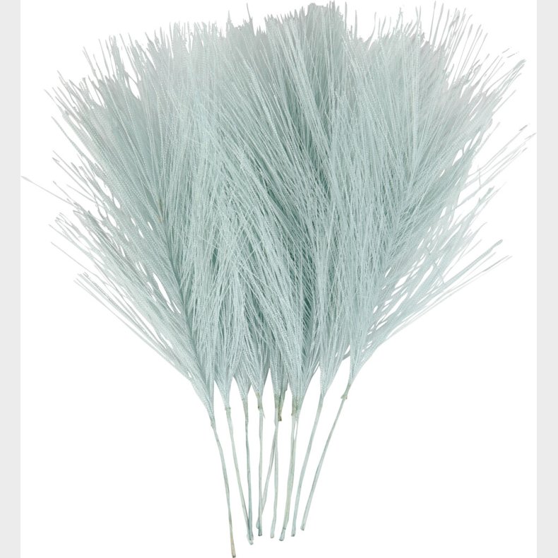 Kunstige Fjer - L 15 Cm - B 8 Cm - Lysebl - 10 Stk.
