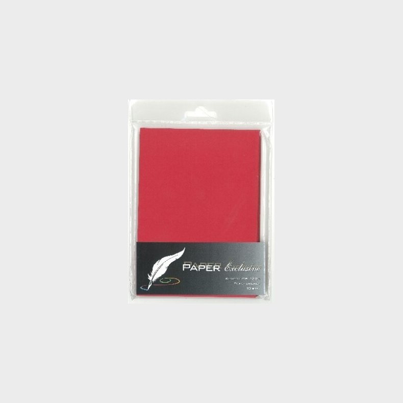 Kuvert C6 120g Rd Tekstureret 10stk. - 918 - Paper Exclusive