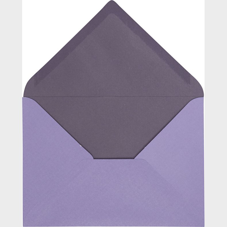 Kuvert - Kuvert Str. 11,5x16 Cm - 100 G - Mrk Lilla/lilla - 10 Stk.