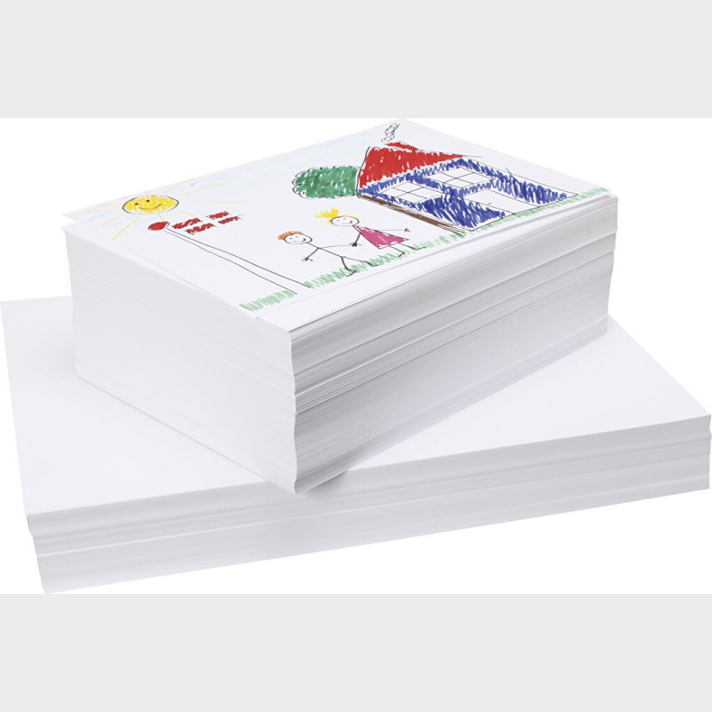 Kvalitetstegnepapir - A3,a4 - 130+160 G - Hvid - 750 Ark