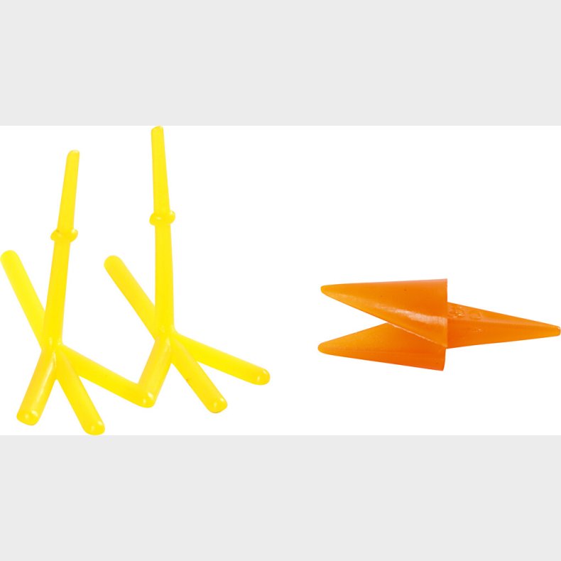 Kyllingenb Og -fdder - H 28 Mm - L 30+37 Mm - Orange - Gul - 8 St