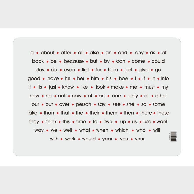 L�rlet | L�ringsunderlag - 100 almindeligste engelske ord