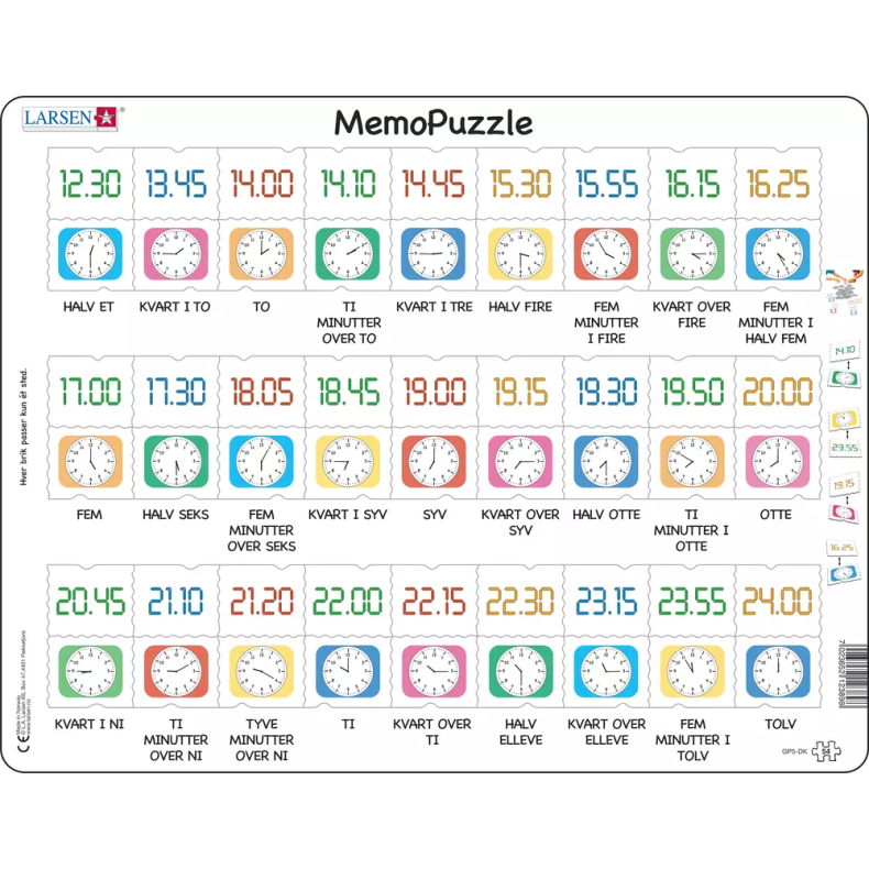 Memo Puslespil - Lr Klokken