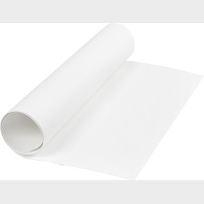 Lderpapir - Ensfarvet - 350 G - Hvid - 50x100 Cm