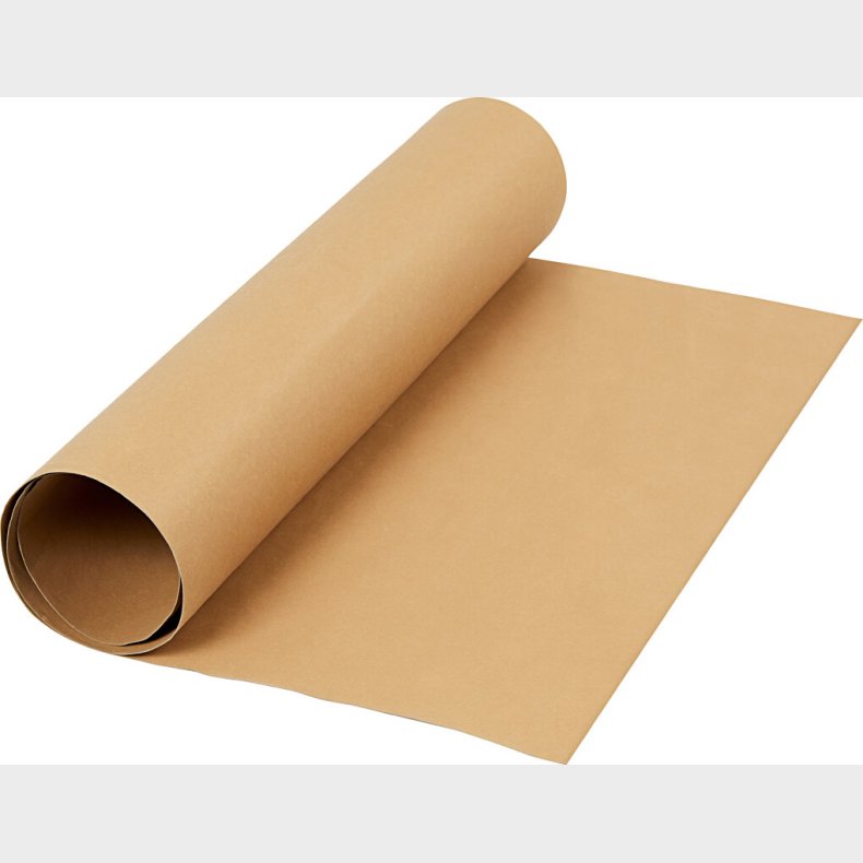 Lderpapir - Ensfarvet - 350 G - Lys Brun - 50x100 Cm