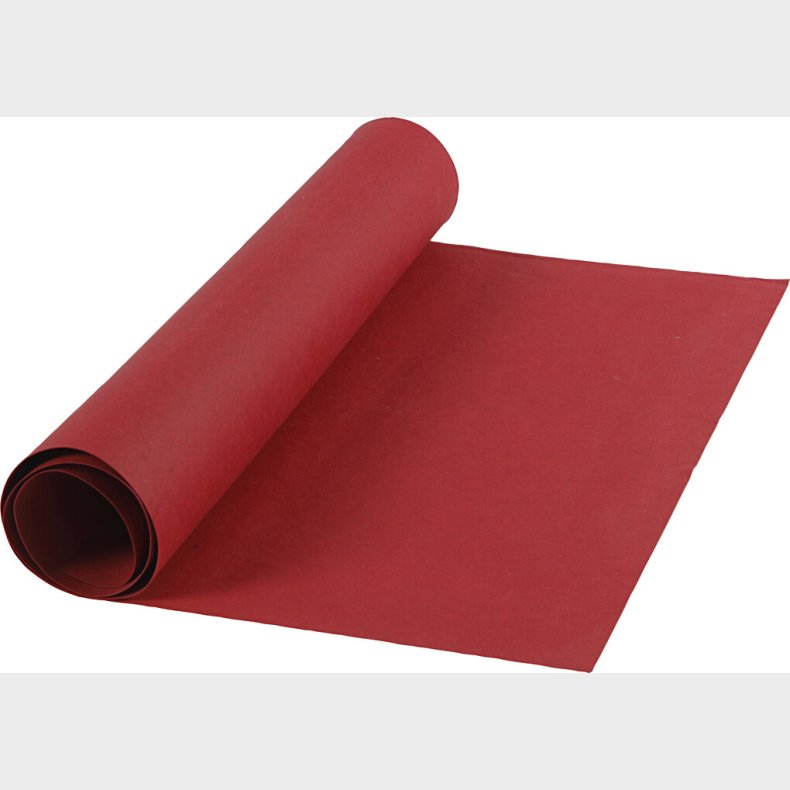 Lderpapir - Ensfarvet - 350 G - Rd - 50x100 Cm