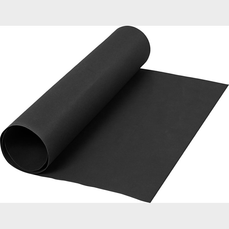 Lderpapir - Ensfarvet - 350 G - Sort - 50x100 Cm