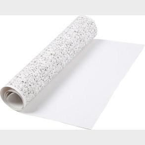 Lderpapir - Terrazzo - Folie Print - 350 G - Hvid - 49,5x100 Cm