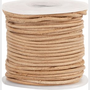 L�dersnor - Tykkelse 1 Mm - Rund - Natur - 10 M
