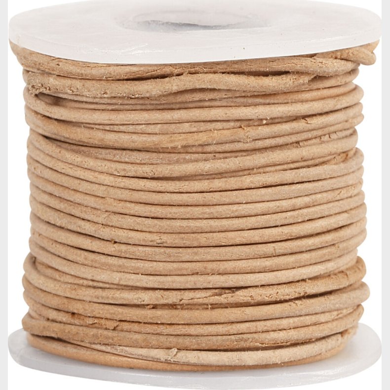 L�dersnor - Tykkelse 1 Mm - Rund - Natur - 10 M